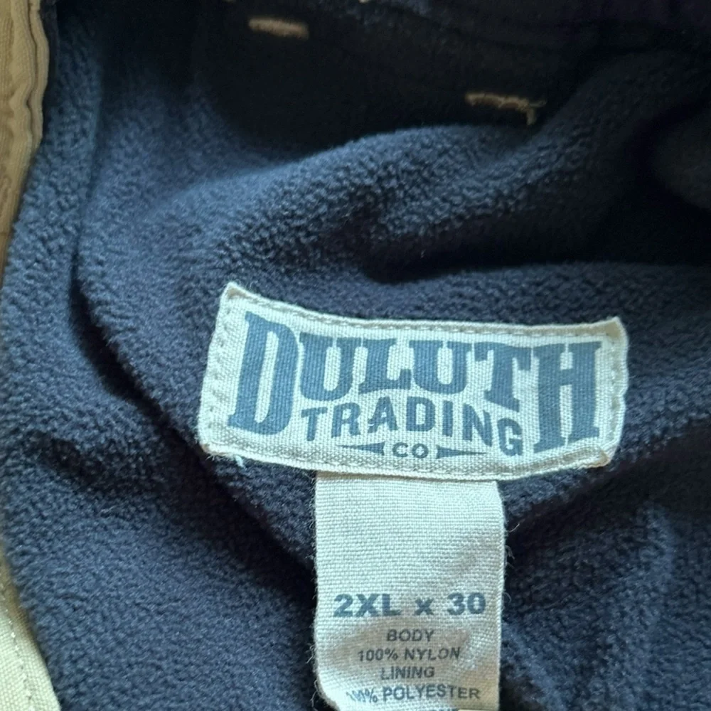 Duluth Trading Co Men's 2XL Brown Cargo Pants Fleece Lined‎ Winter